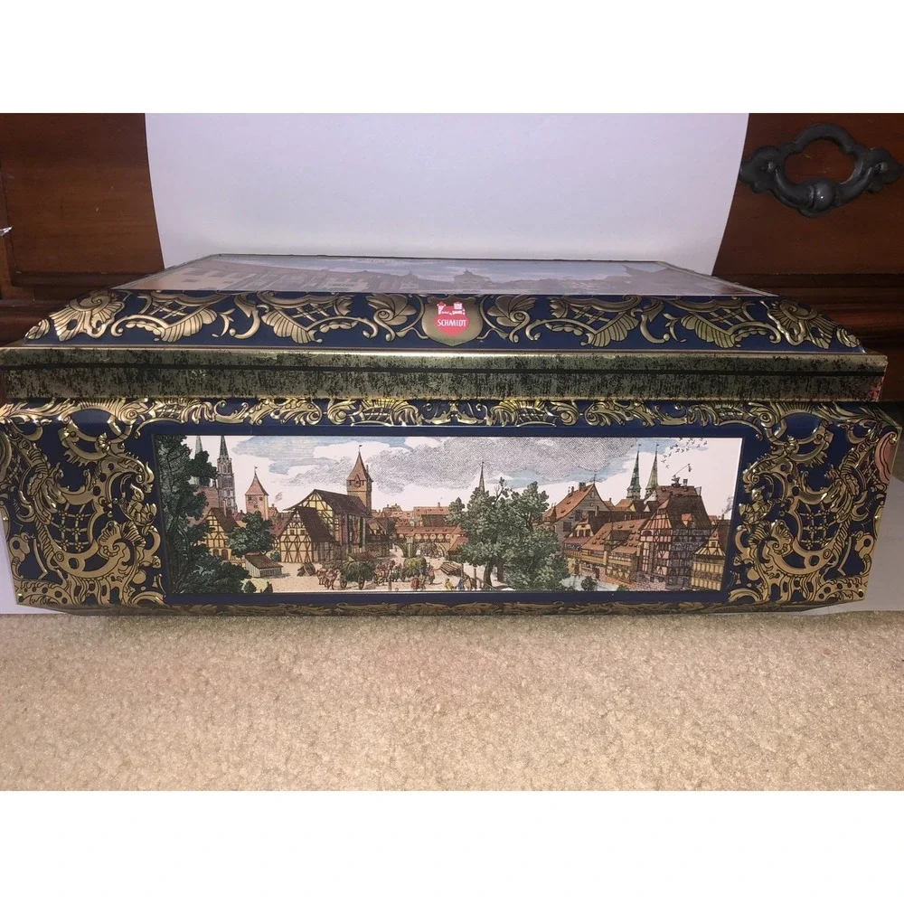 E. Otto Schmidt German Tin Lebkuchen‎ Tin Detailed Box Tin